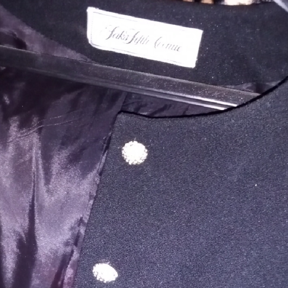 Saks Fifth Avenue Luxury Black Jacket with Rhinestone Accent - Picture 4 of 8